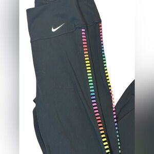 Nike Dri Fit Black with rainbow stitching 24” inseam
